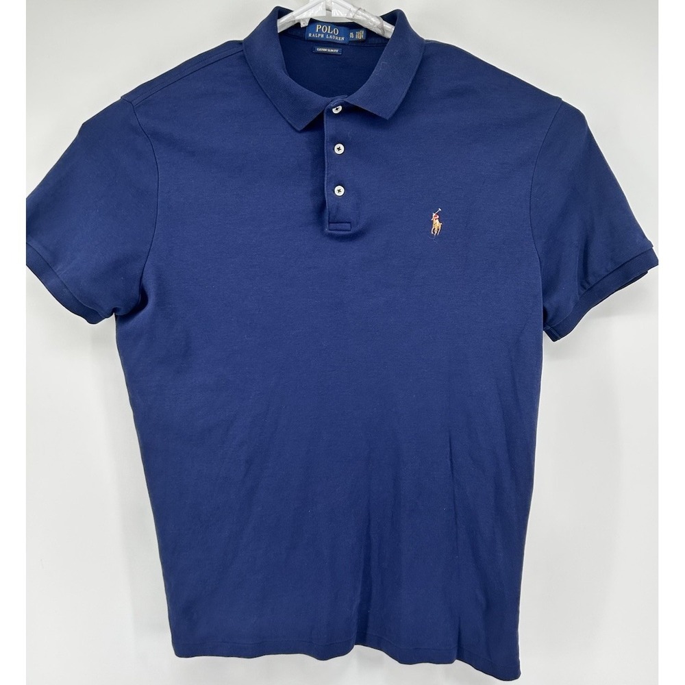 Polo Ralph Lauren Custom Fit Shirt Sleeve Polo Shirt‎ Blue Men's XL